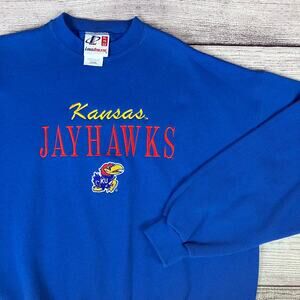 Vintage 1990s University of Kansas Jayhawks Logo Athletic Crewneck